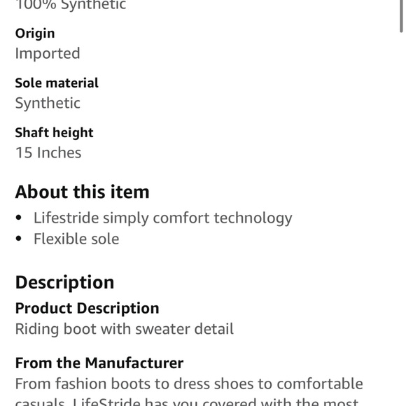 Lifestride Xandy Wide Calf Riding Boot Gray - Picture 13 of 13